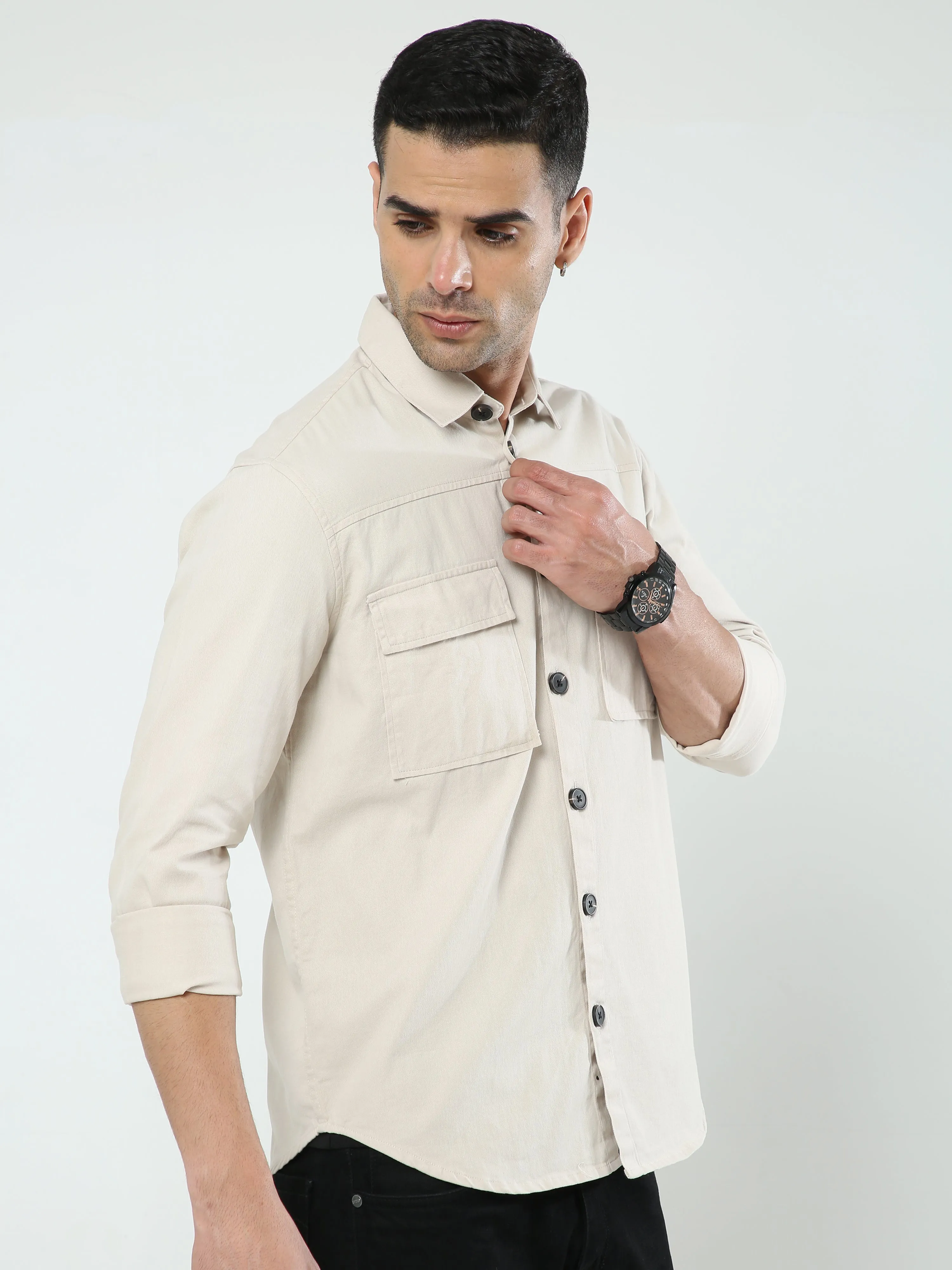 Albatross Cream Shacket for men