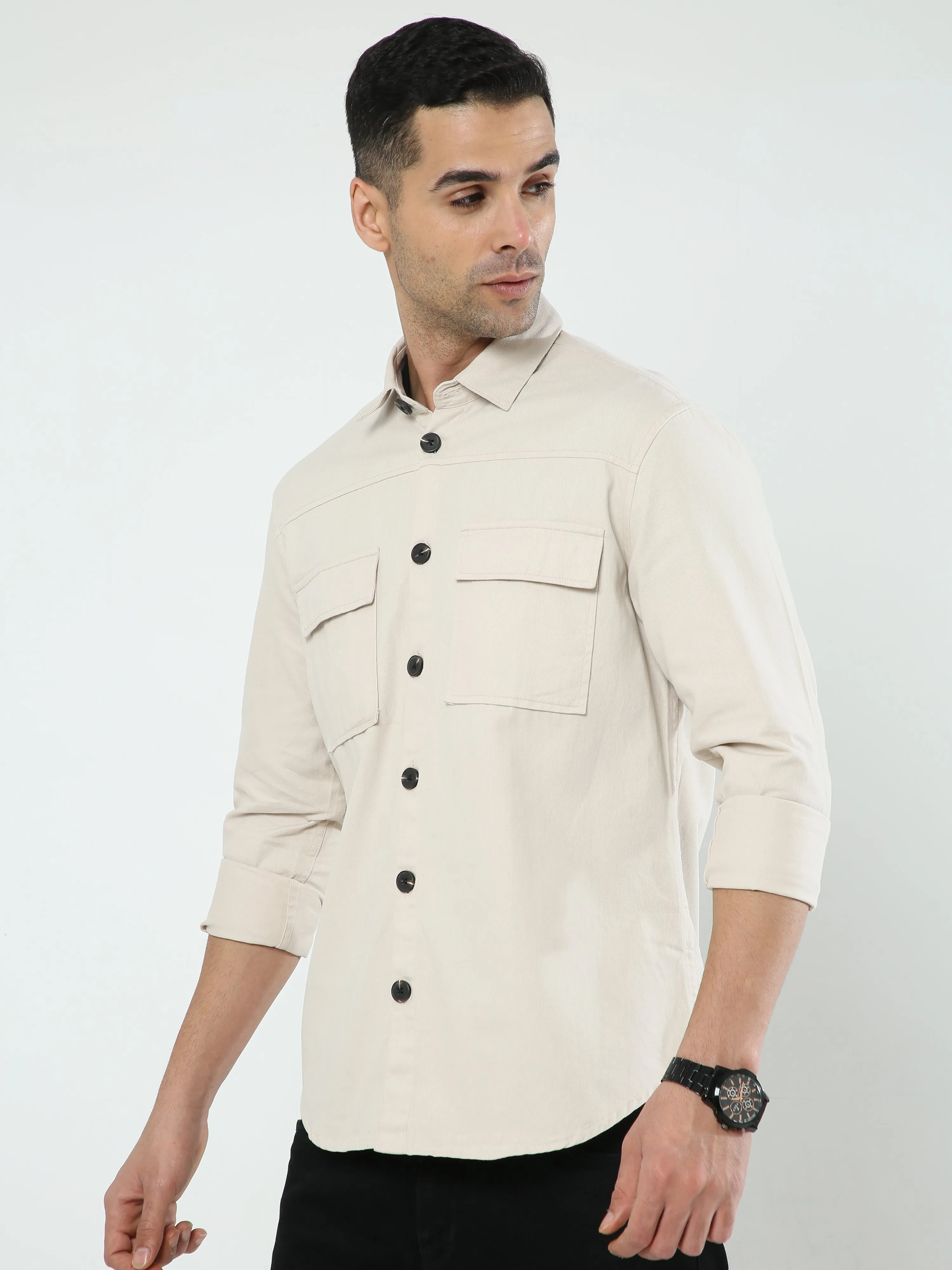 Albatross Cream Shacket for men