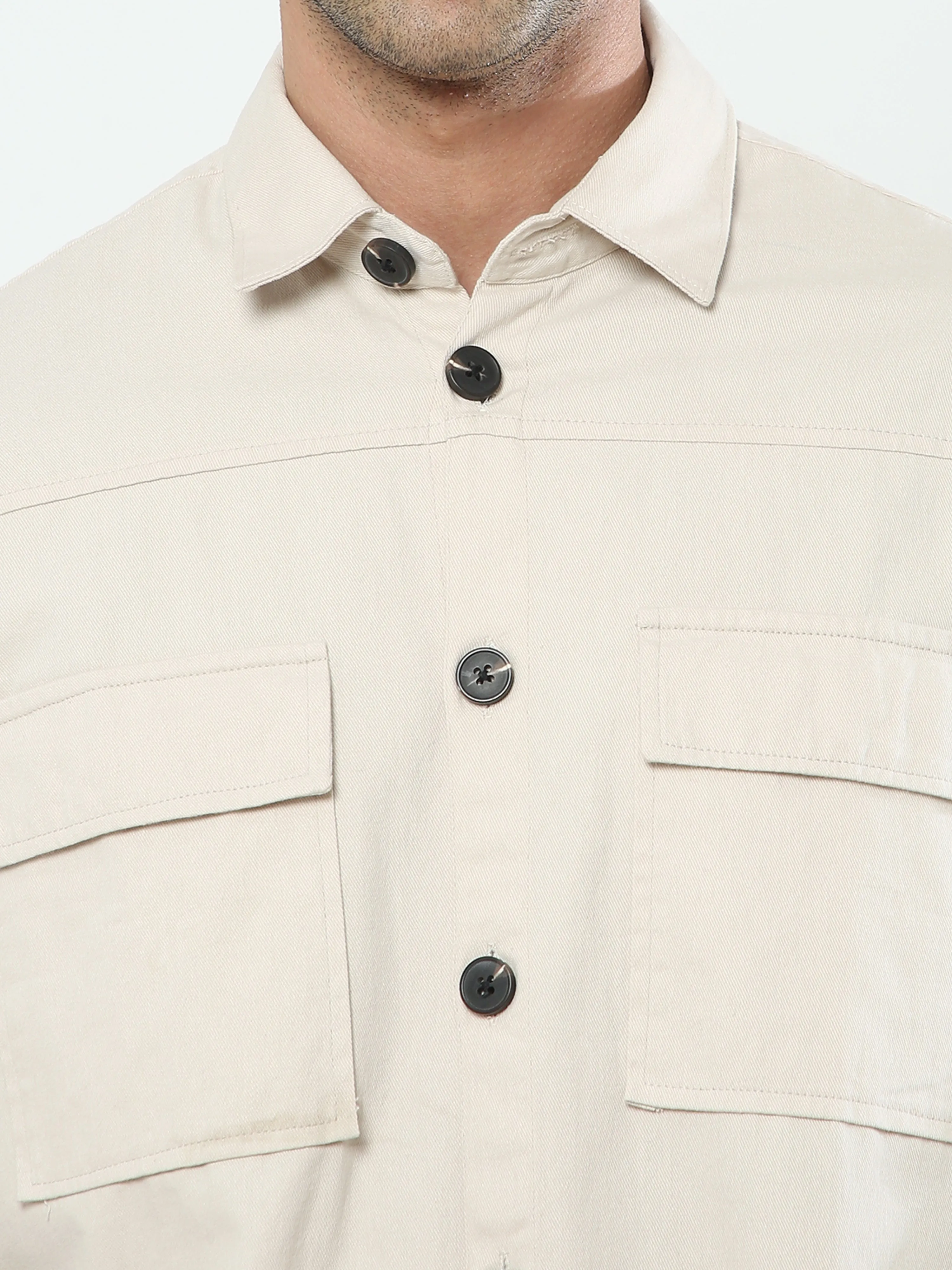 Albatross Cream Shacket for men
