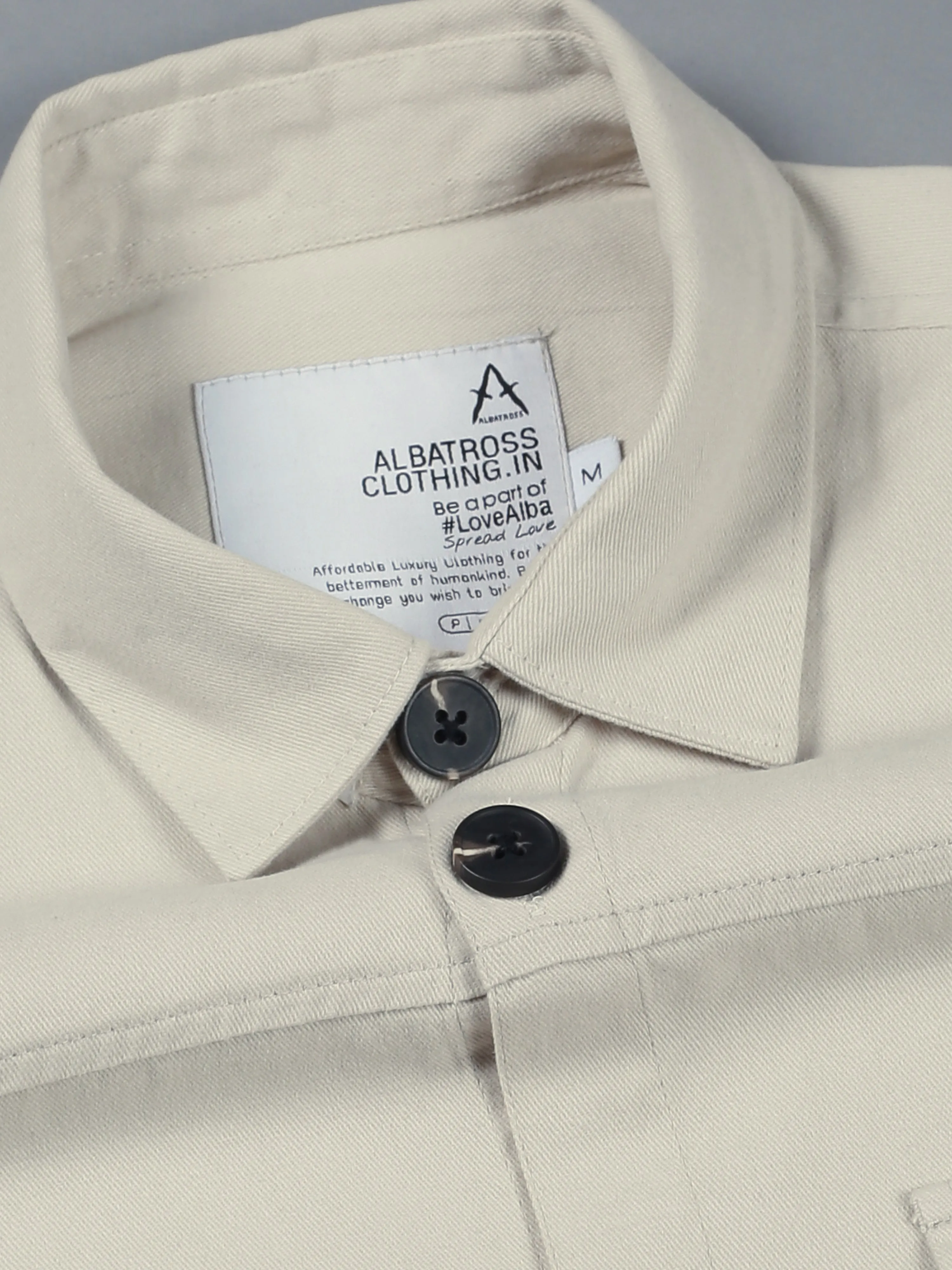 Albatross Cream Shacket for men