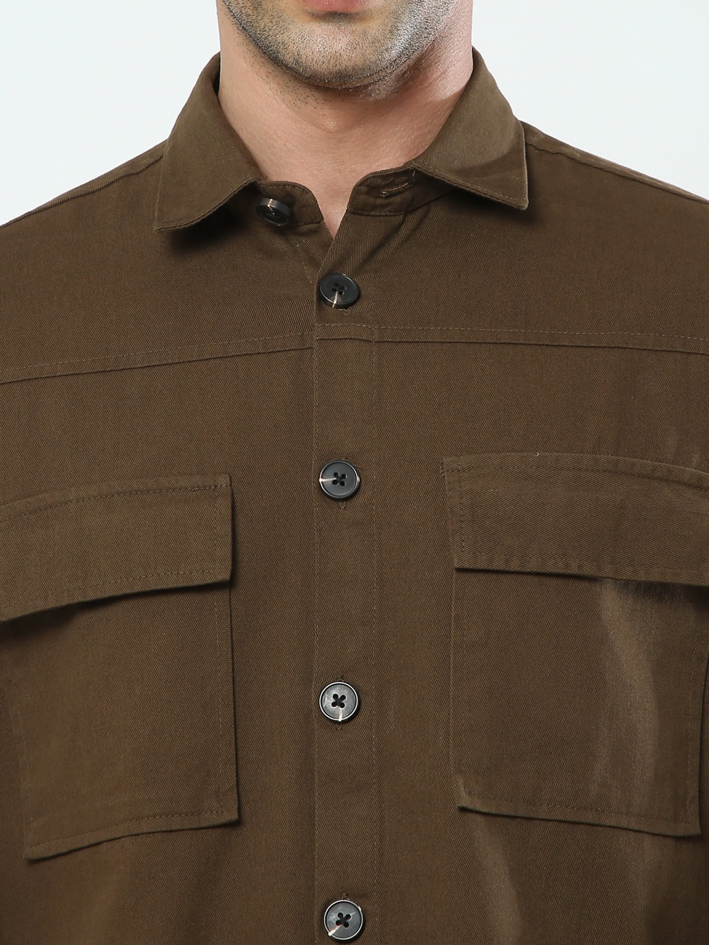 Albatross Dark Brown Shacket for men
