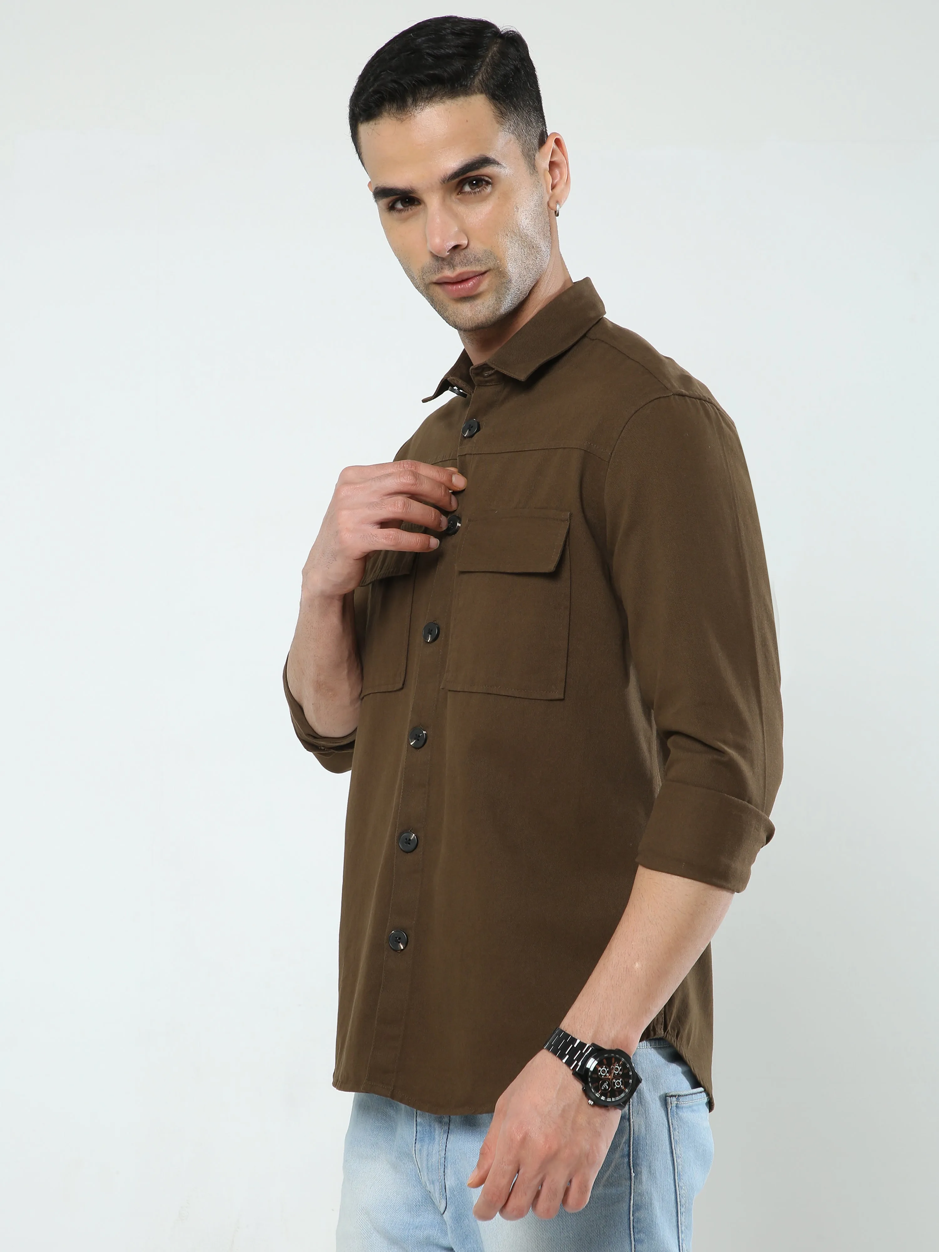 Albatross Dark Brown Shacket for men