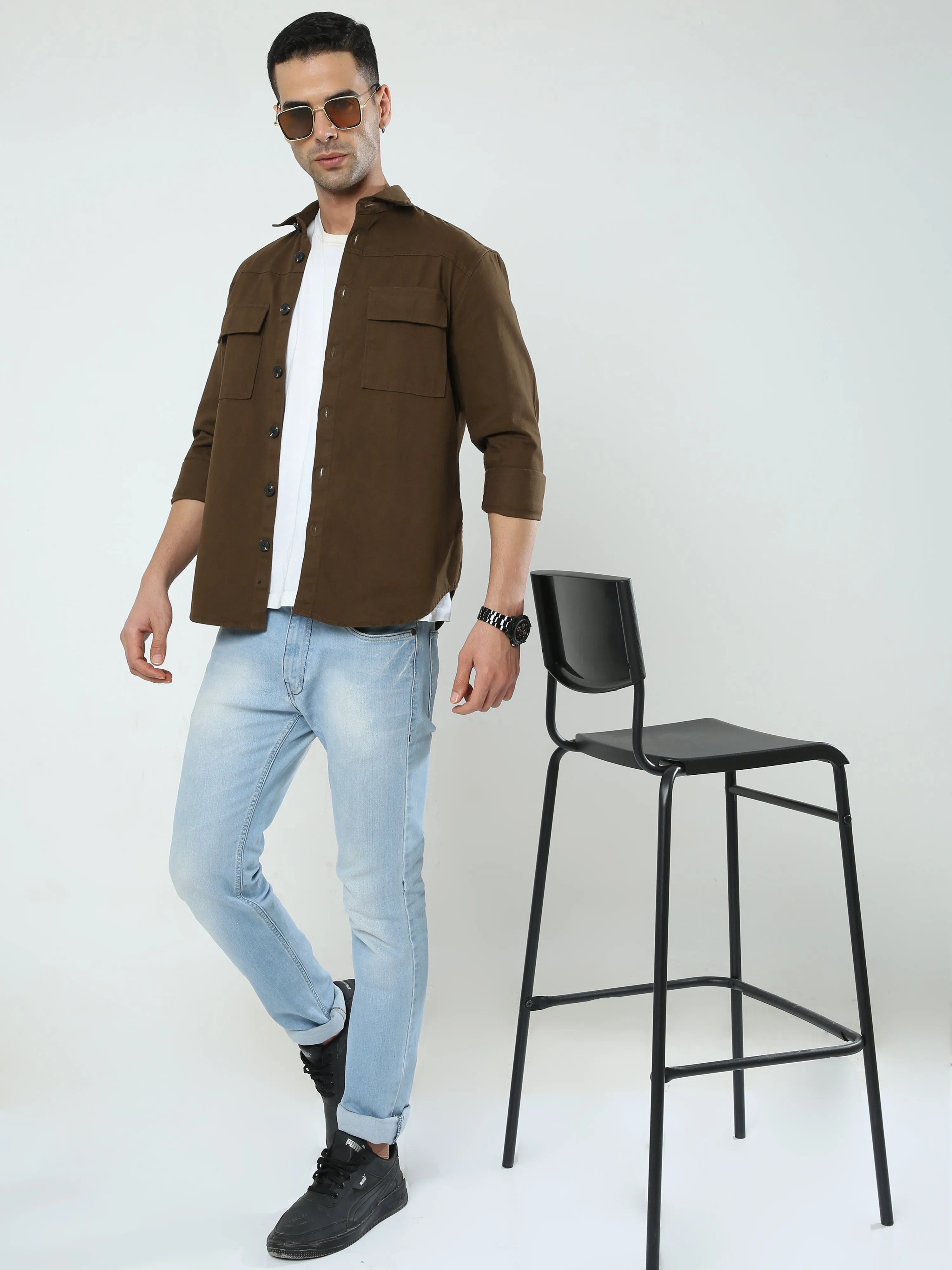 Albatross Dark Brown Shacket for men