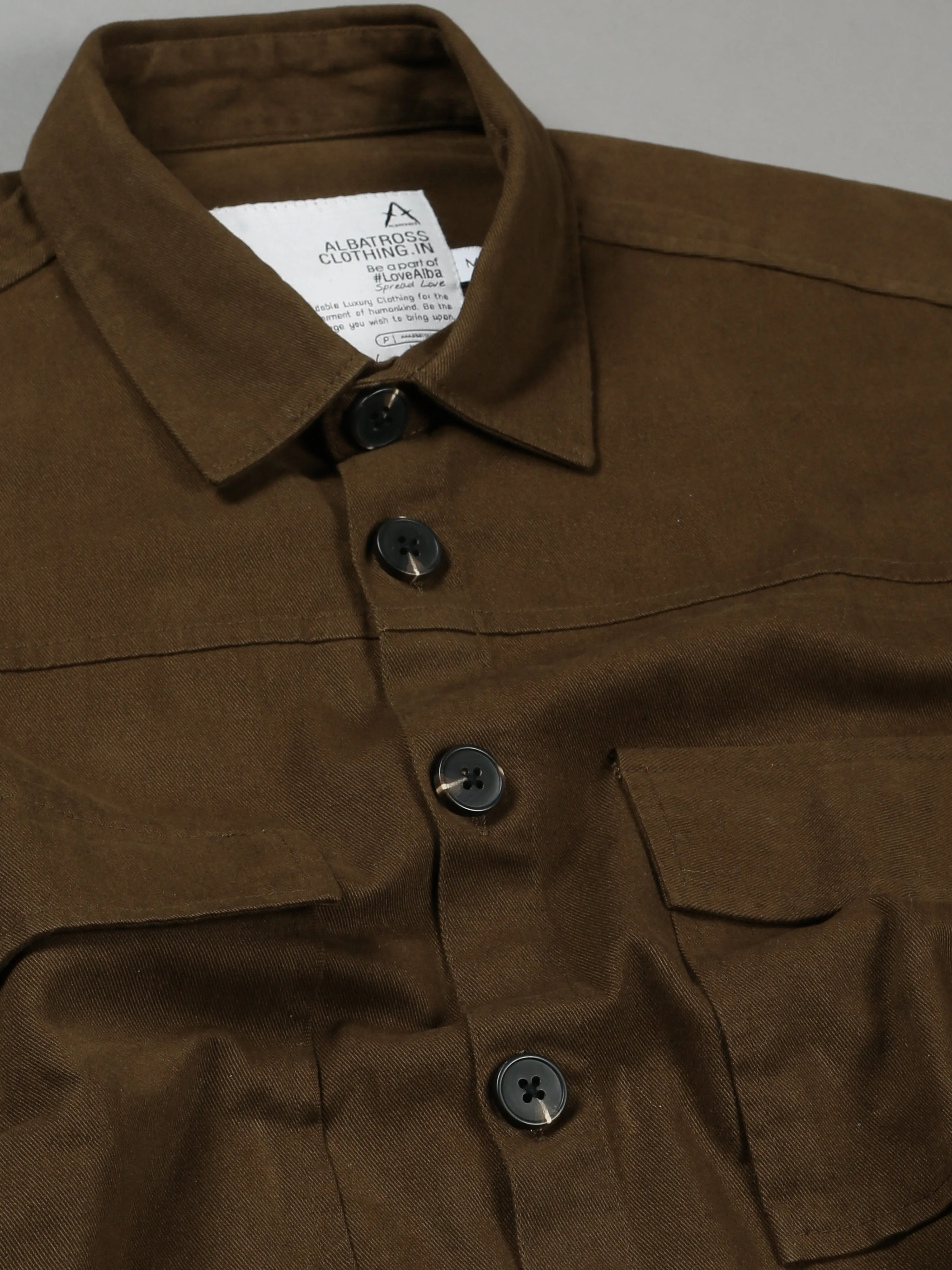Albatross Dark Brown Shacket for men