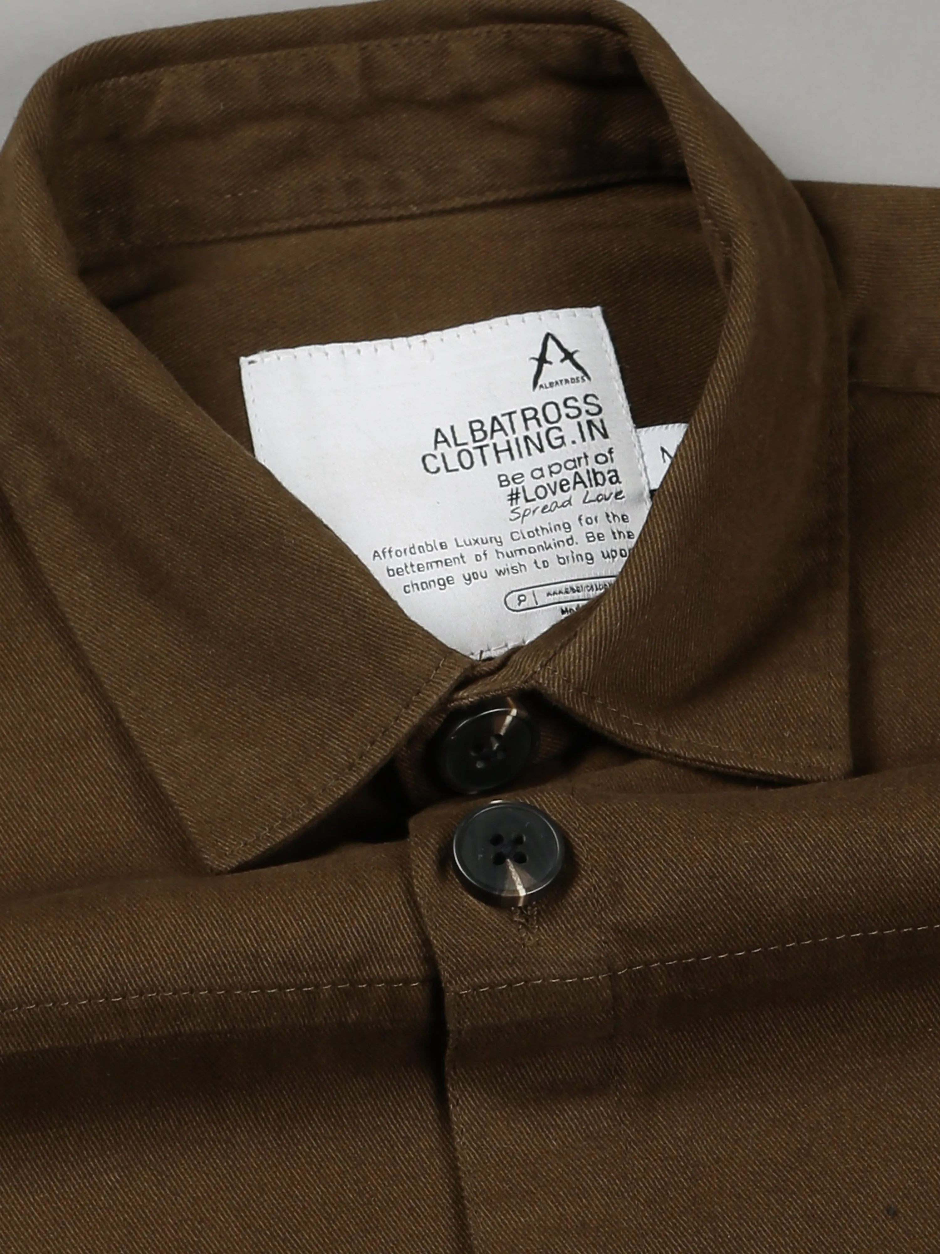 Albatross Dark Brown Shacket for men