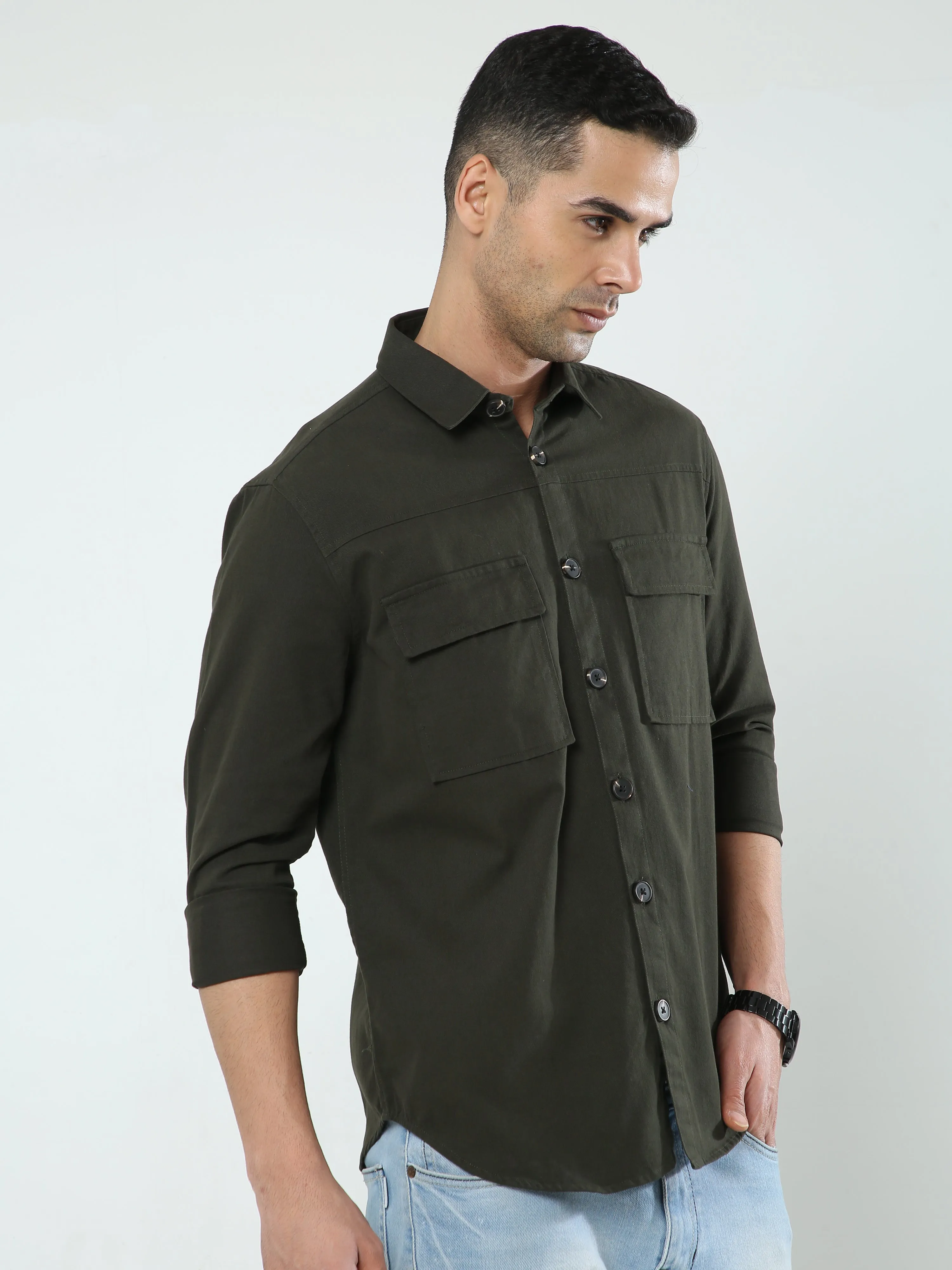 Albatross Military Green Shacket for men