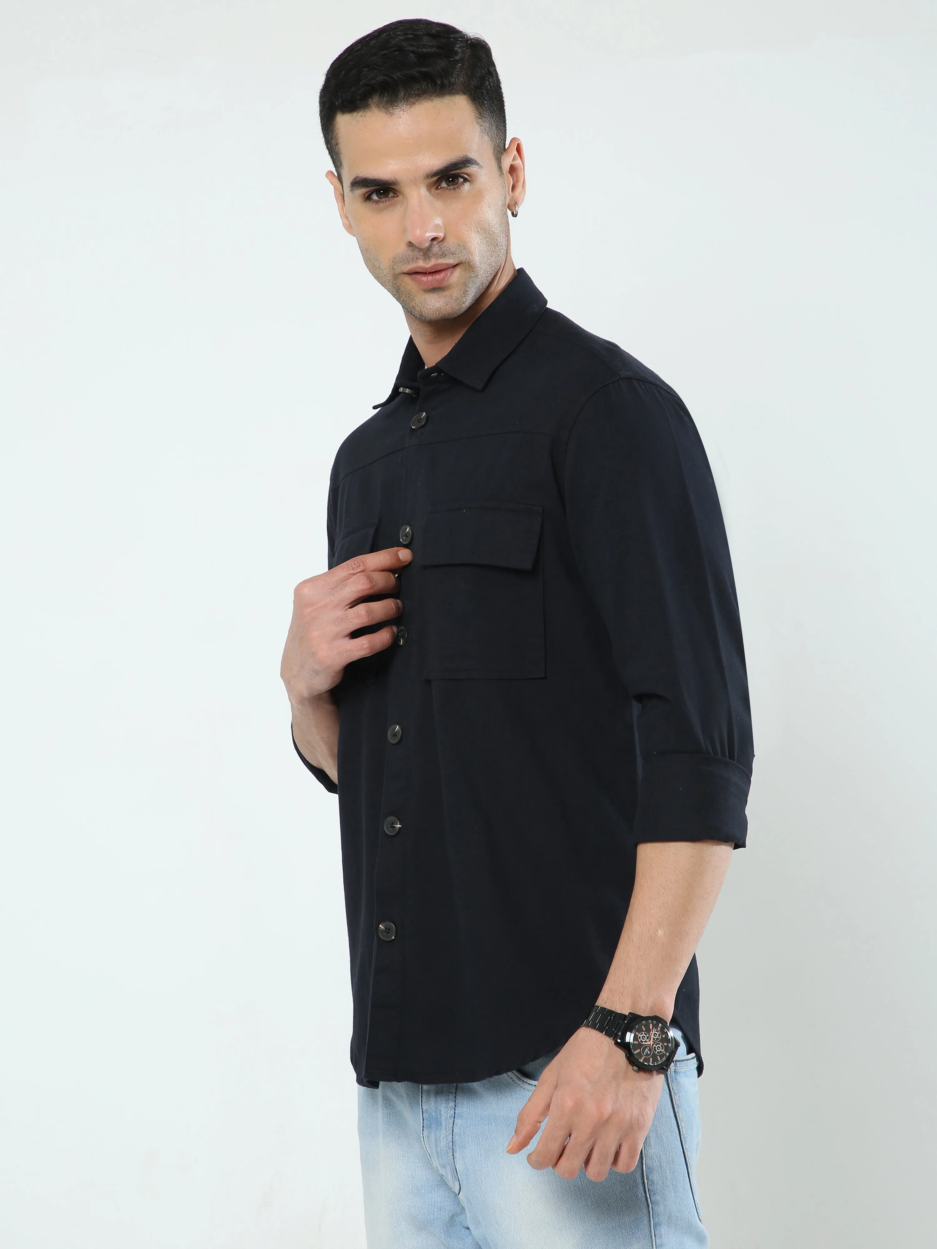 Albatross Navy Blue Shacket for men