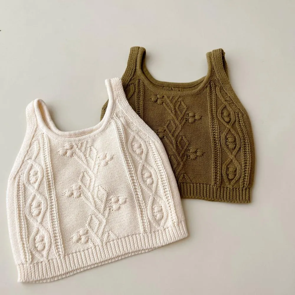 Baby Girl Wool Knitted Camisole Vest Wholesale Baby Children Clothes