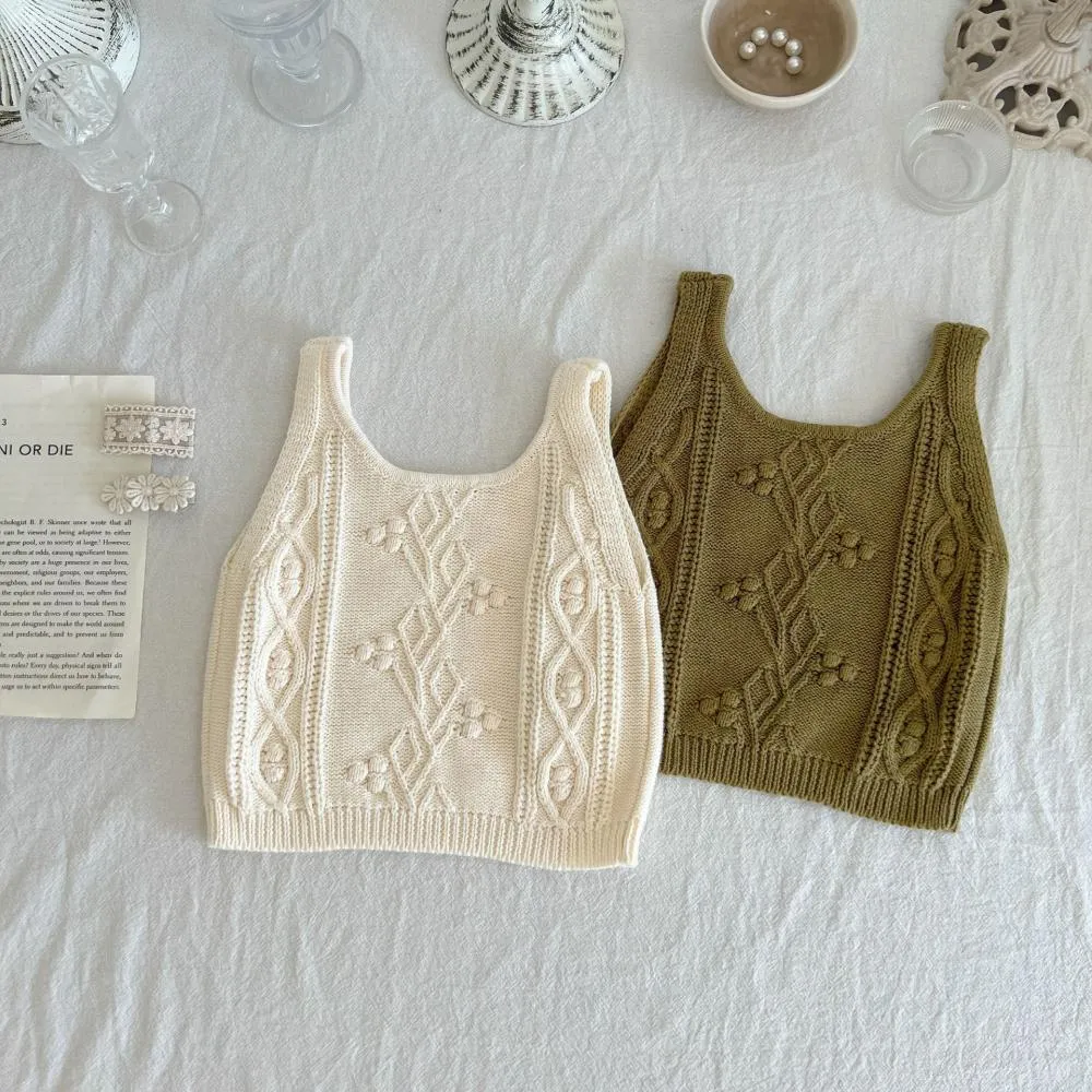 Baby Girl Wool Knitted Camisole Vest Wholesale Baby Children Clothes