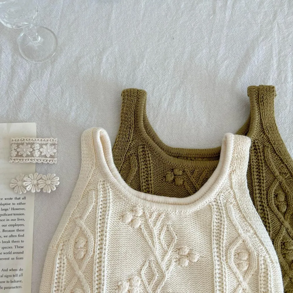 Baby Girl Wool Knitted Camisole Vest Wholesale Baby Children Clothes