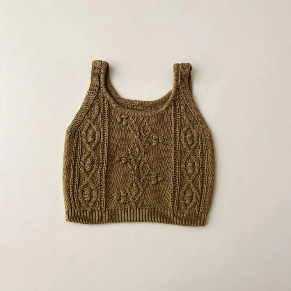 Baby Girl Wool Knitted Camisole Vest Wholesale Baby Children Clothes