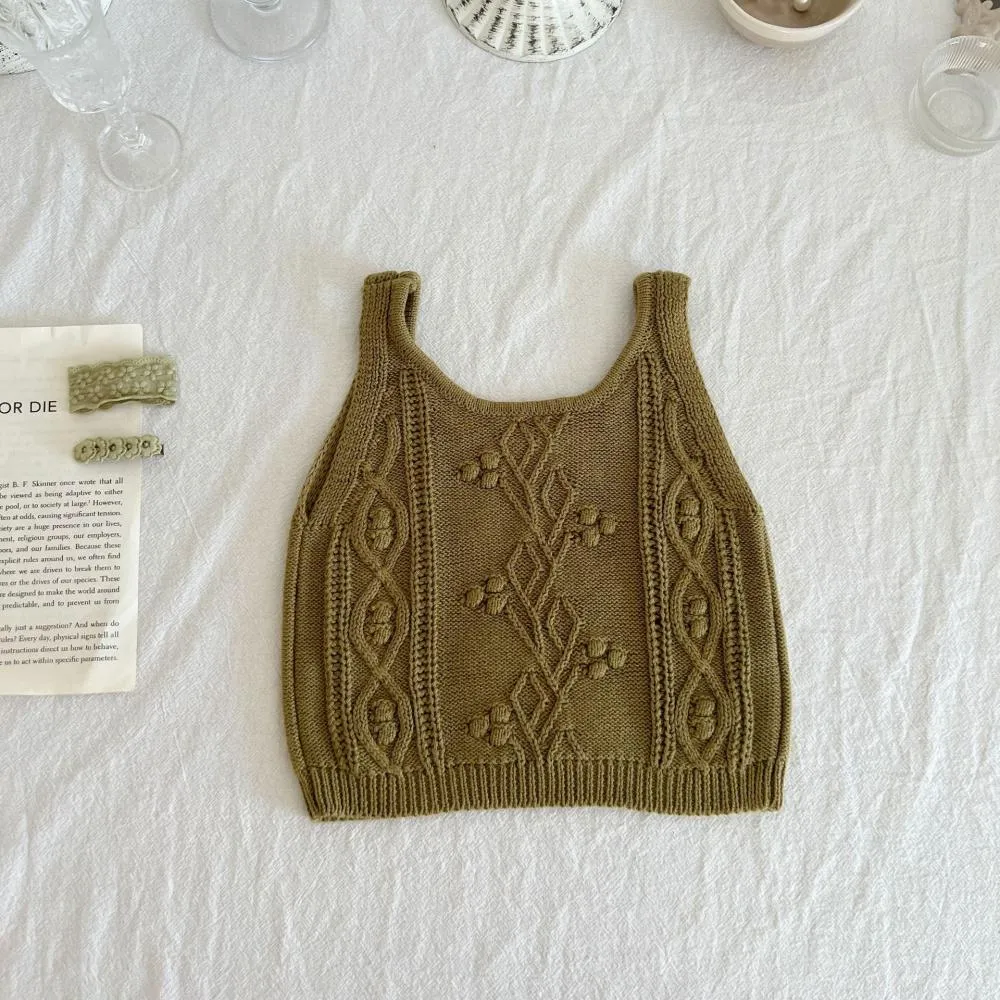 Baby Girl Wool Knitted Camisole Vest Wholesale Baby Children Clothes