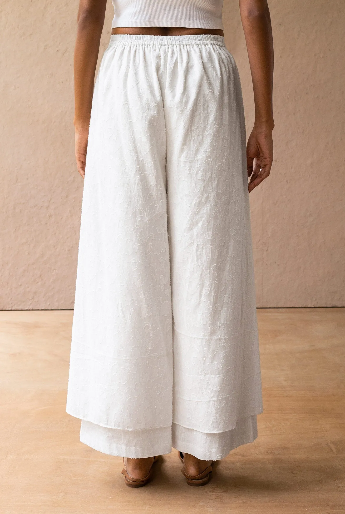 Blanco Overlap Pleated Pants