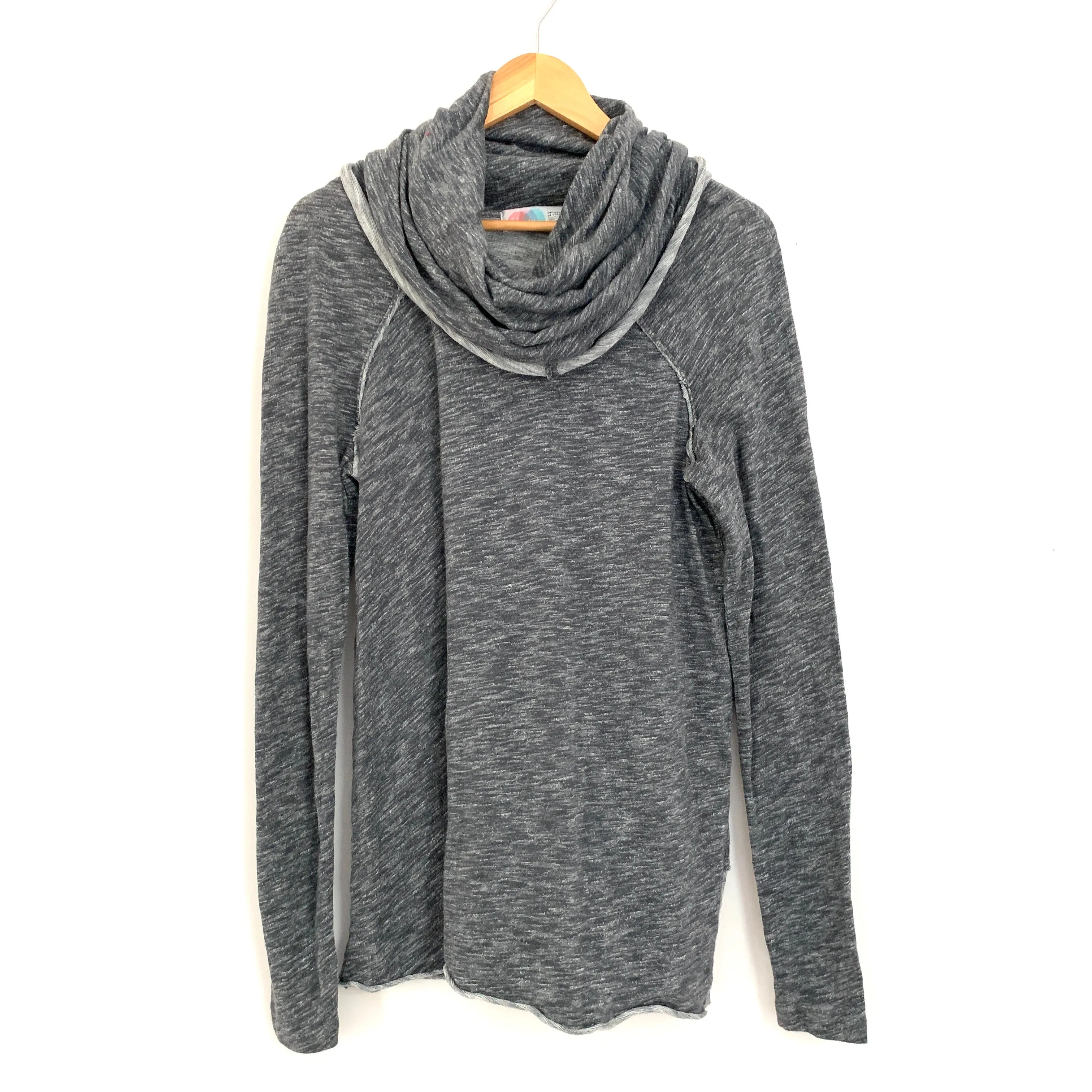 Free People Beach Grey Turtleneck Tunic Sweater- Size S