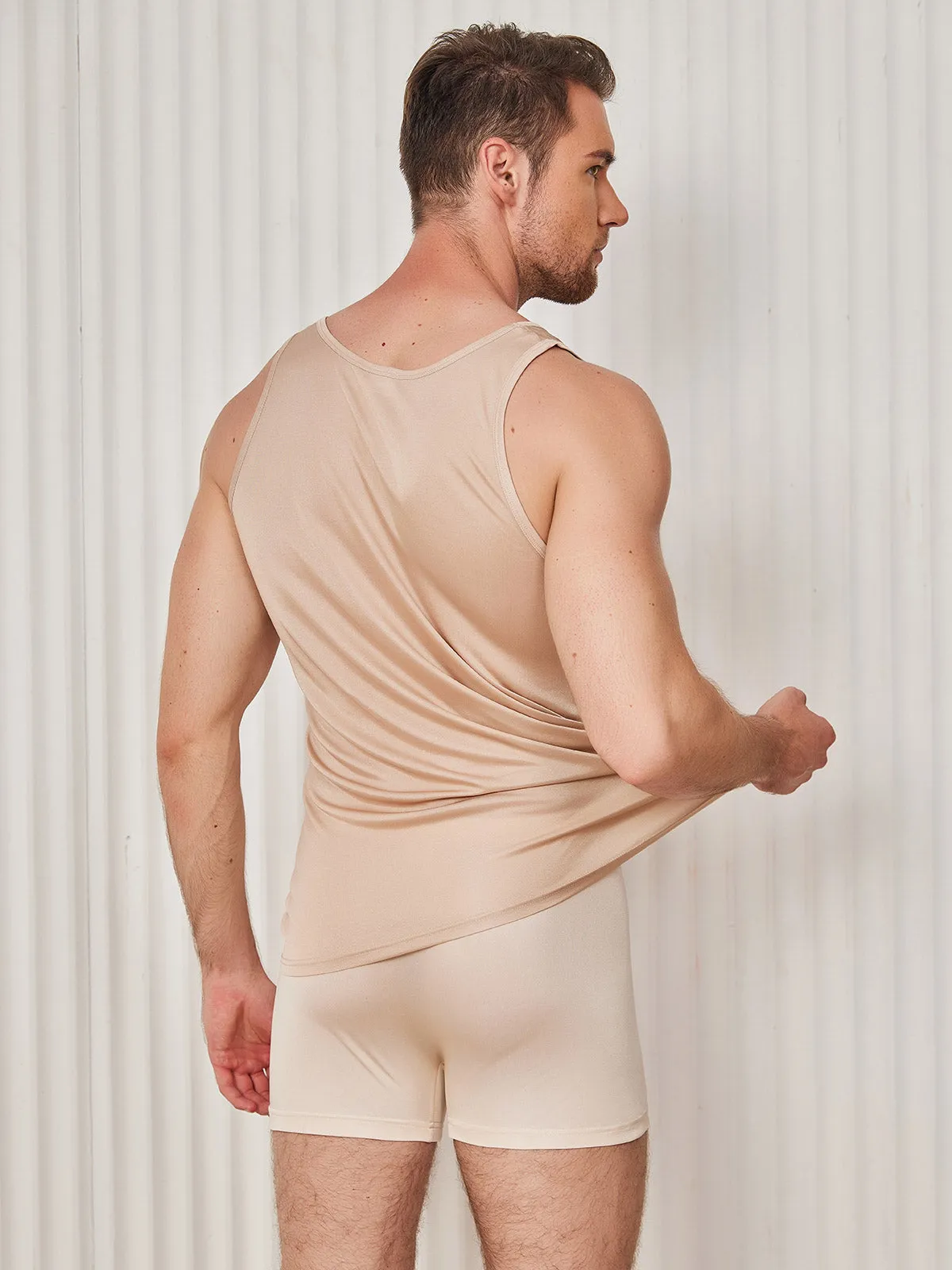Herr Comfortable Sidenstickad Vest