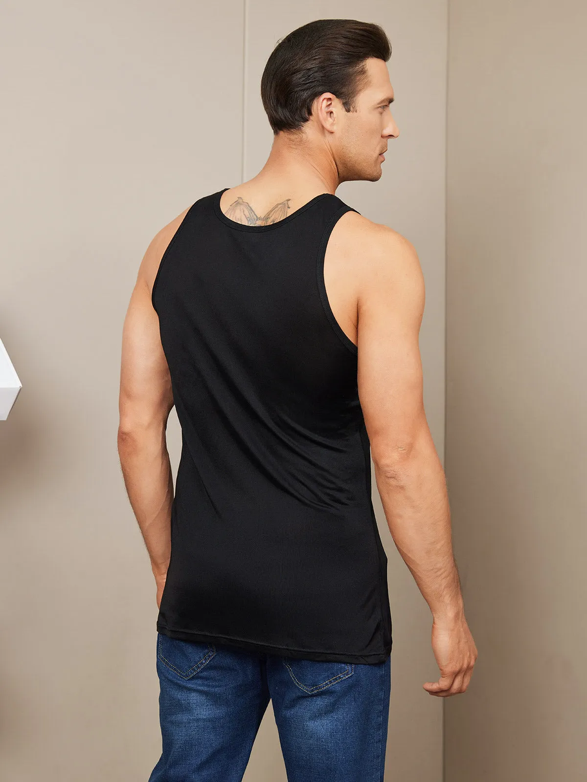 Herr Comfortable Sidenstickad Vest