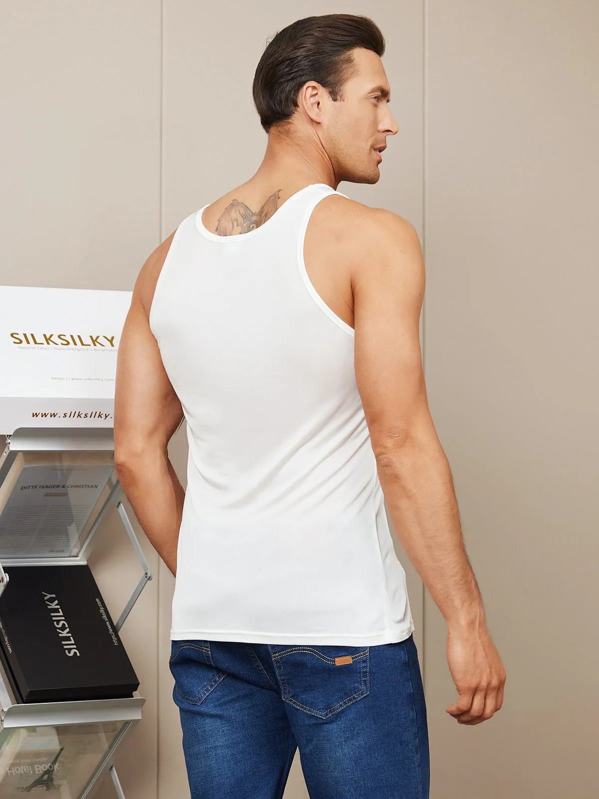 Herr Comfortable Sidenstickad Vest