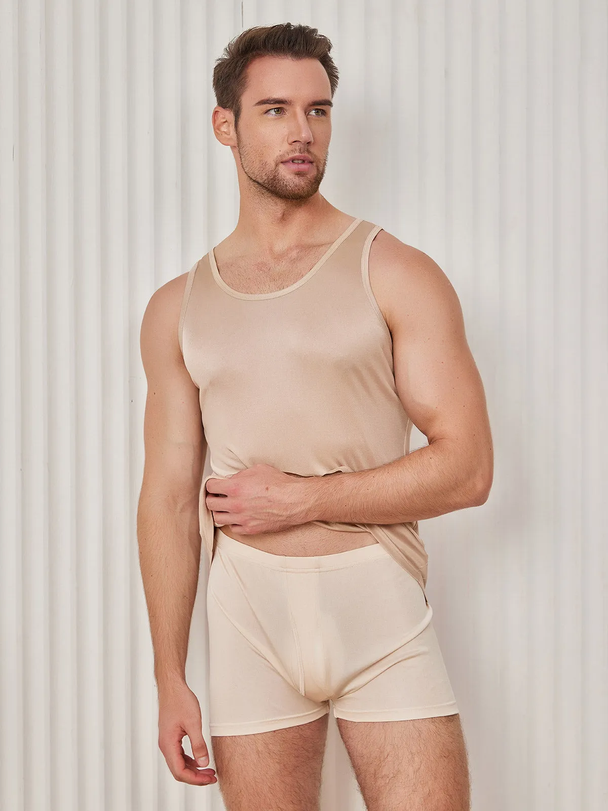 Herr Comfortable Sidenstickad Vest