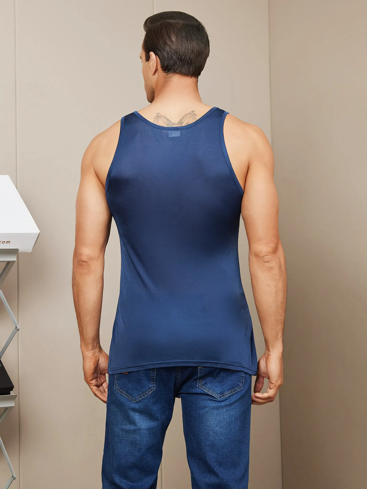 Herr Comfortable Sidenstickad Vest