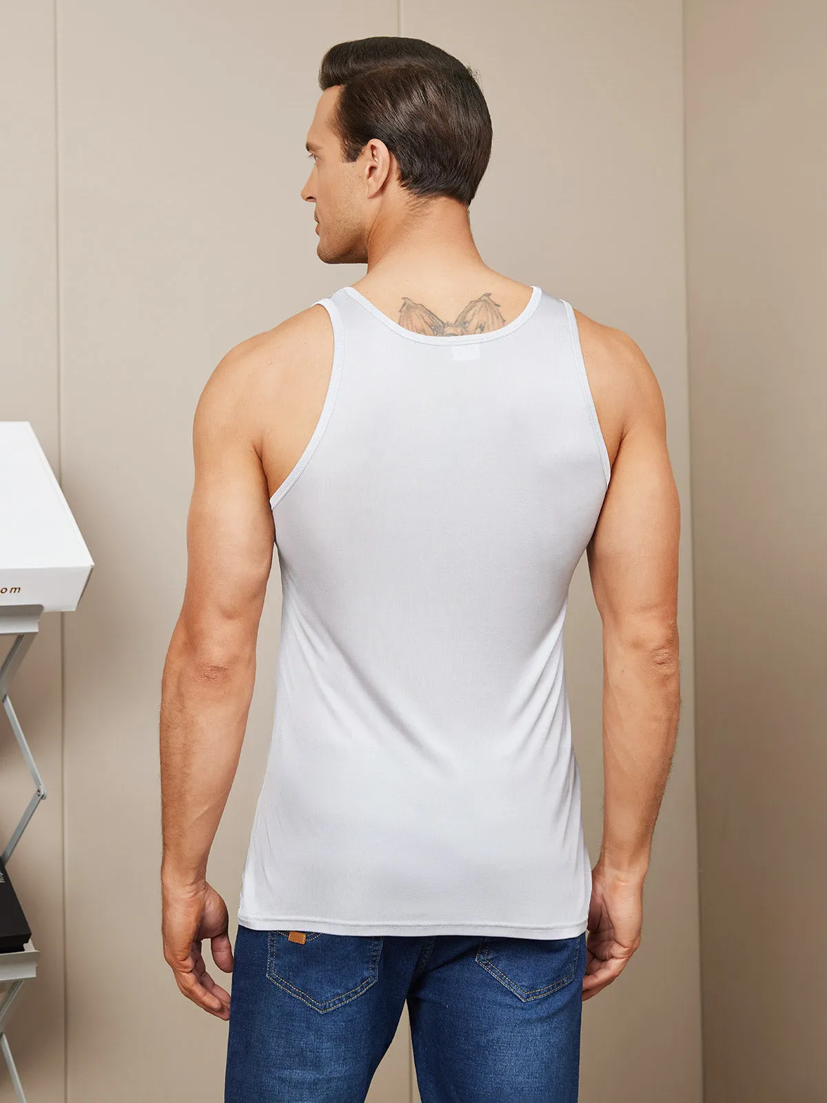 Herr Comfortable Sidenstickad Vest