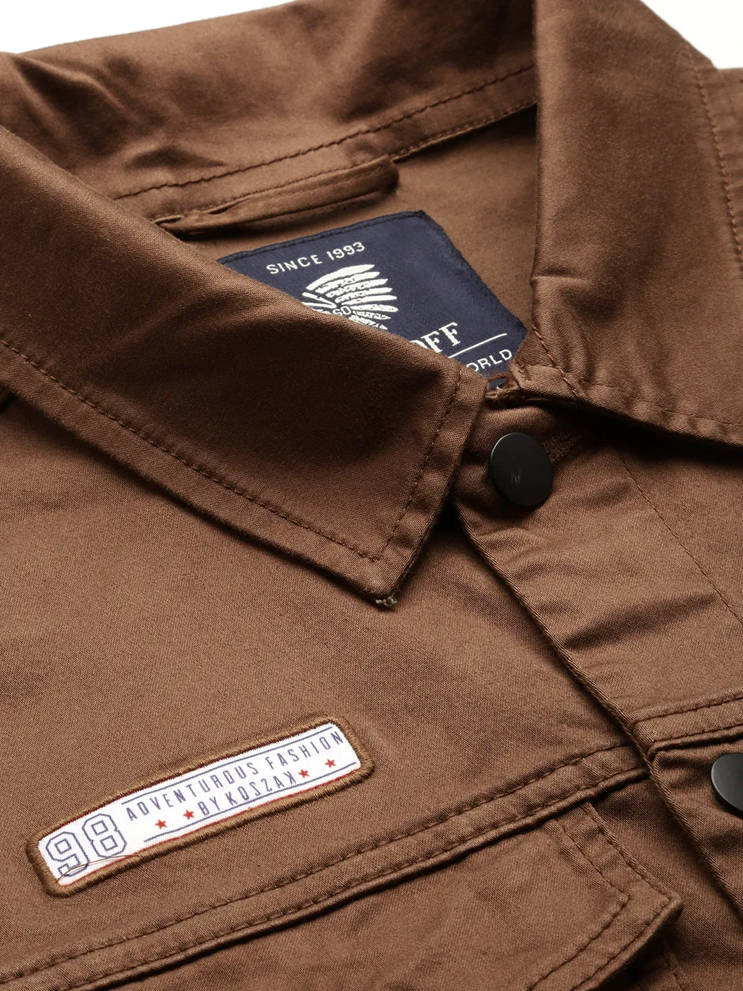 Men Brown Solid Western Jacket