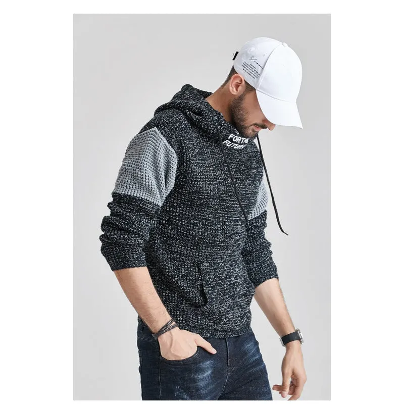 Men's Knitted Hoodie Sweater