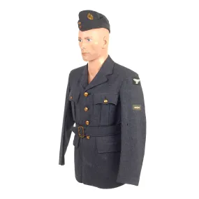 Original WWII British Royal Air Force Uniform Grouping Attributed to Jewish R.A.F. Airman- Includes Cap, Paperwork & Identification Tags- Battle of Britain and the Blitz