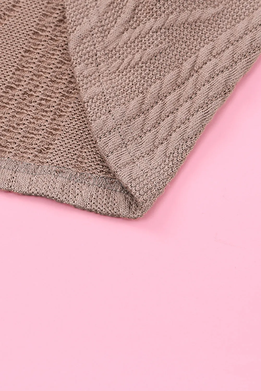 Oversize Textured Knit Button Front Shacket