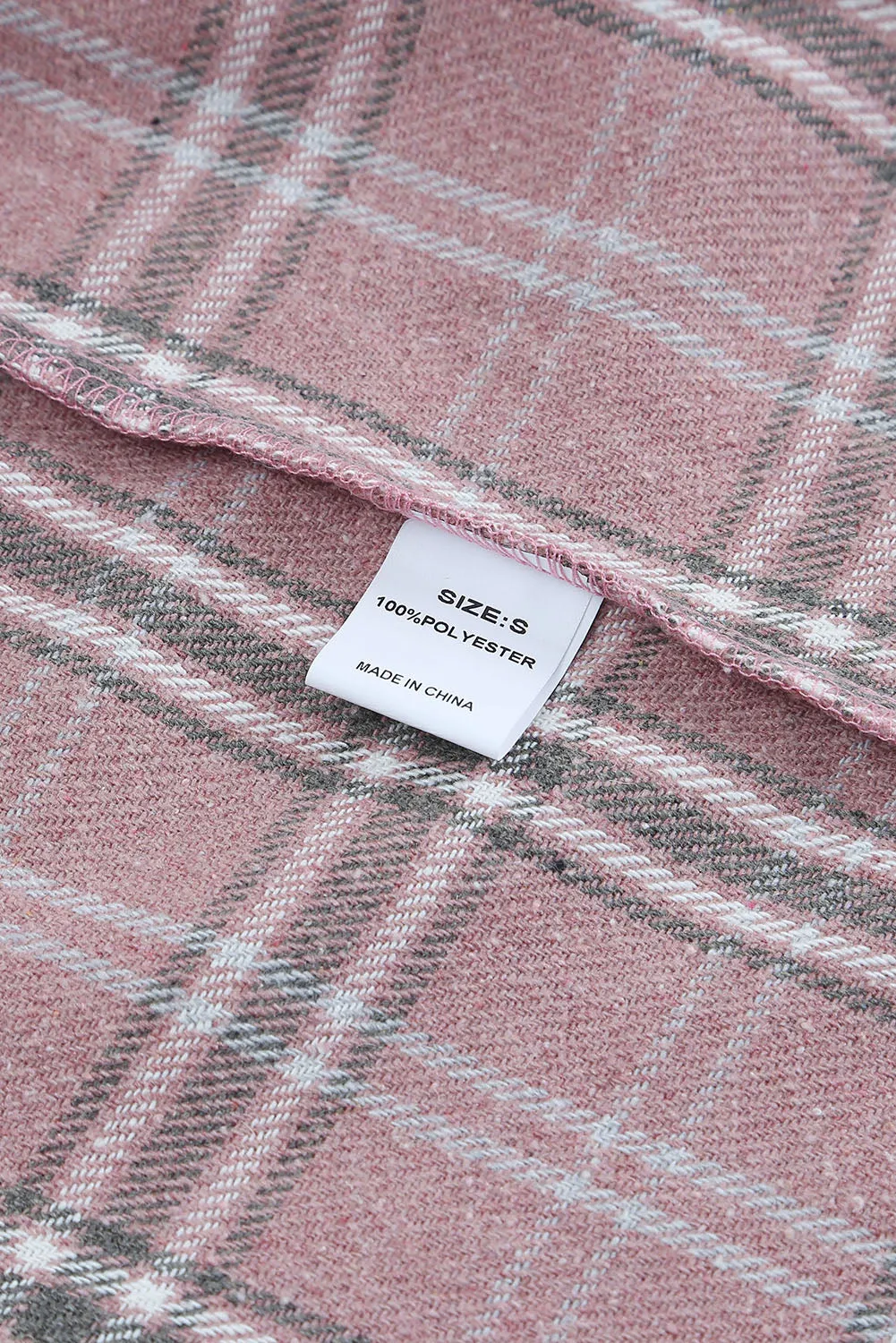 Pink Plaid Pattern Corduroy Shacket