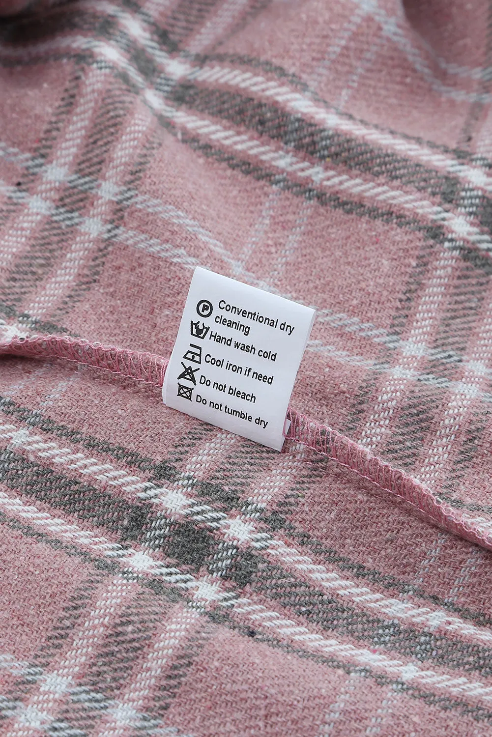 Pink Plaid Pattern Corduroy Shacket