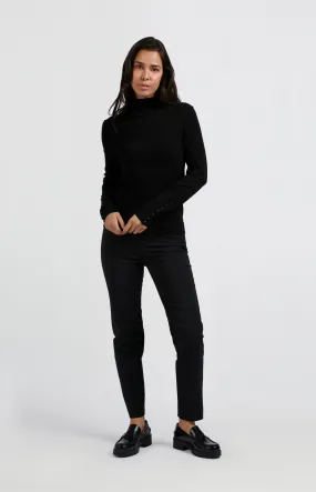Sweater with turtleneck and long sleeves with buttons