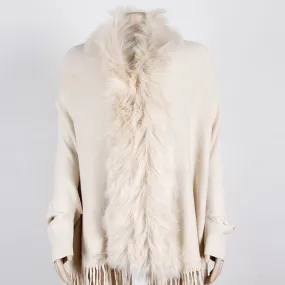 Tassel Cape Shawl Fur Collar Cardigan Wholesale Womens Tops