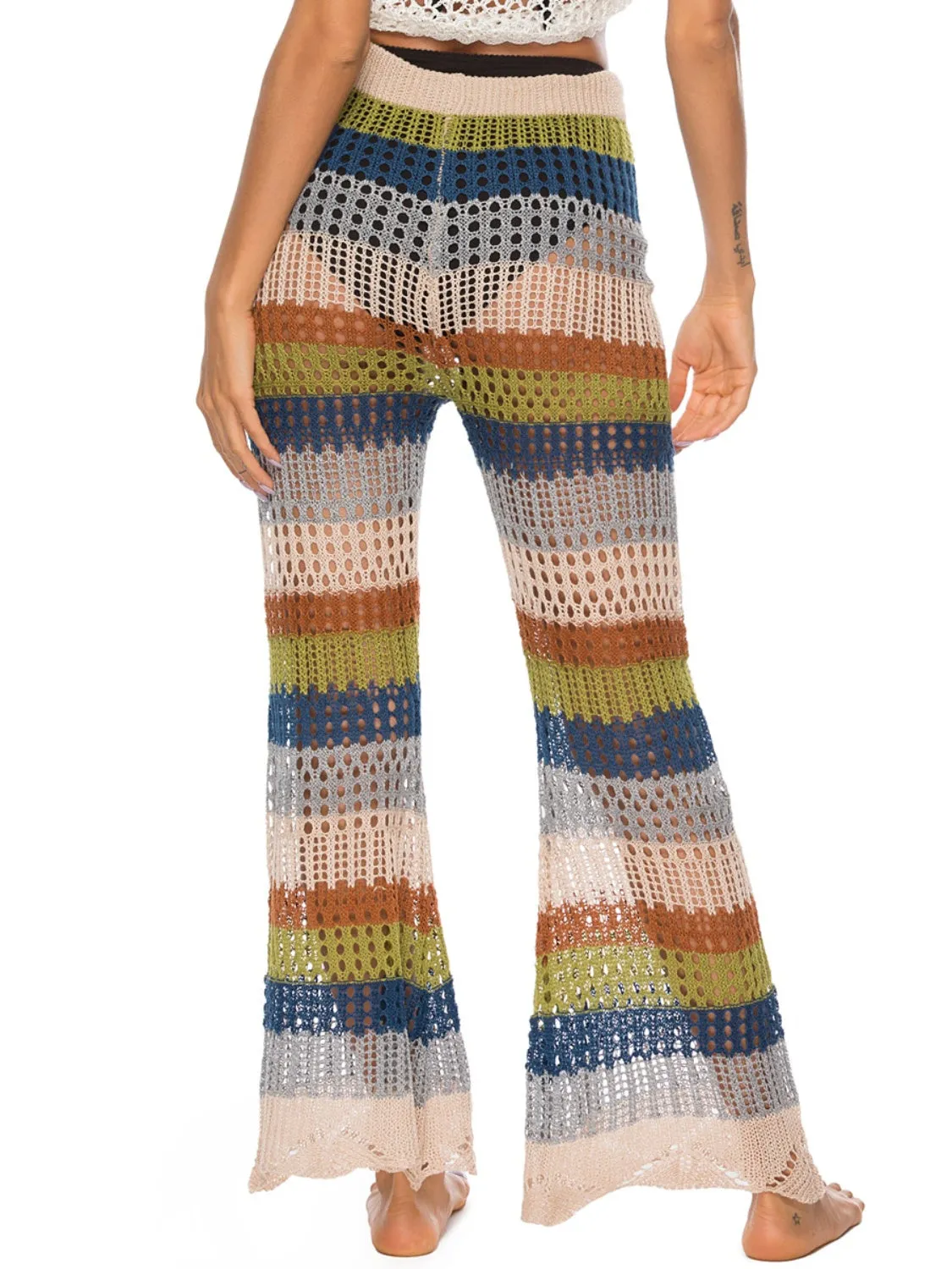 TEEK - Multicolored Drawstring Knitted Contrast Swim Pants