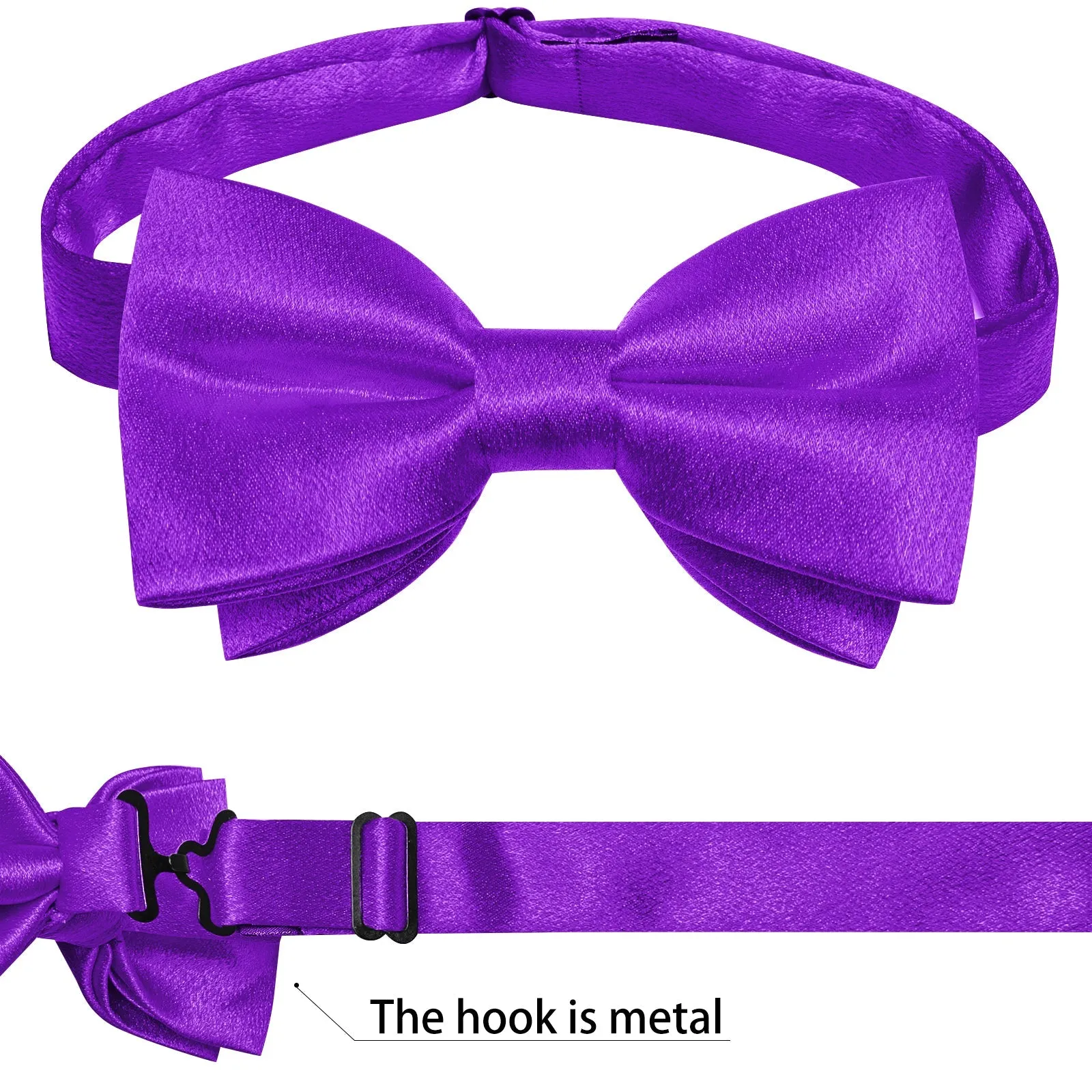 Ties2you Men's Dress Vest Purple Solid Shining Silk Vest Necktie Bow Tie Handkerchief Cufflinks Set