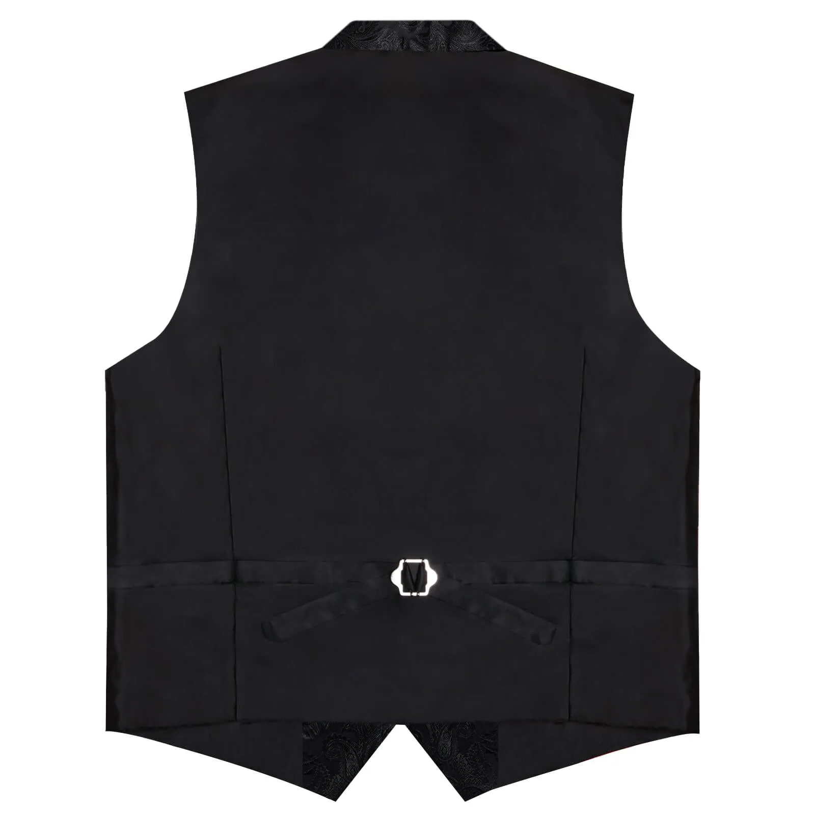 Ties2you Men's Vest Ink Black Floral Silk Waistcoat Suit Vest Tie Set