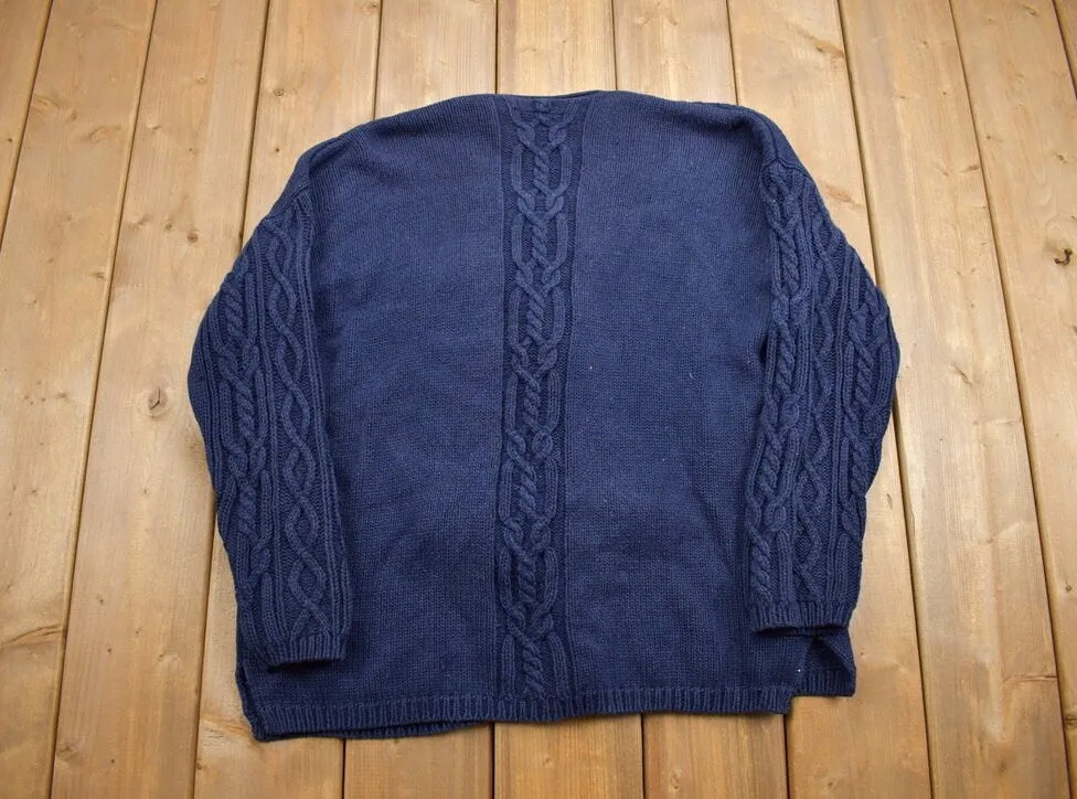 Vintage 1990s Jacob Cable Knit Cardigan Sweater