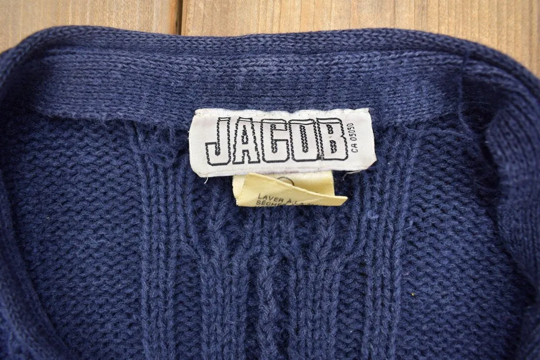 Vintage 1990s Jacob Cable Knit Cardigan Sweater